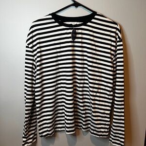 Black and White Striped Sweatshirt